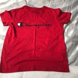 Red champion shirt